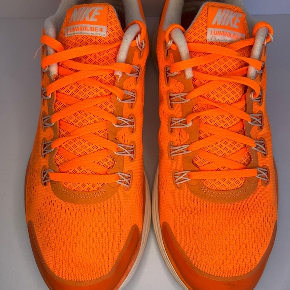 Size 13 Nike Men's Lunarglide 4 Fluorescent Orange Athletic Shoes. No insole - Picture 15 of 15